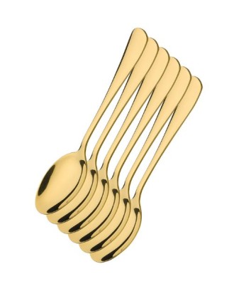 Set 6 lingurite pentru cafea, aurii, 13.5 cm, otel inoxidabil - CILIO